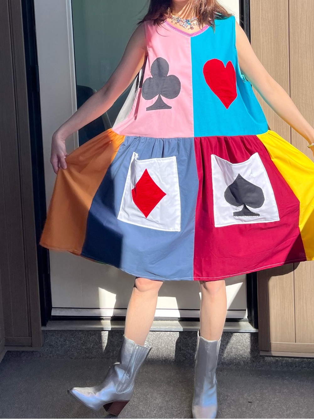 Four of a Kind | Handmade Rainbow Mischievous Playing-Card Dress | SKU 10011
